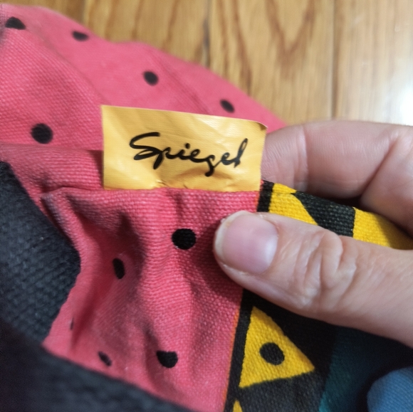 Vintage Spiegel drawstring canvas bag, H 18" x L 13" - Picture 2 of 14